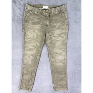 Current Elliot Pants Womens 28 Green Army Camo Taper‎ Relaxed Buddy Trouser